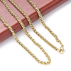 304ステンレスネックレス  ロープチェーンネックレス  ゴールドカラー  25.98インチ（66cm）&nbsp;X-NJEW-E080-08G