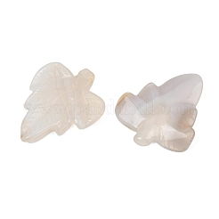天然グレーアゲートの彫刻ペンダント  葉のチャーム  28~39x22~35x4~5mm  穴：0.8~1mm&nbsp;GG-CBA3D9B-06B