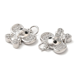 Rack Plating Brass with Cubic Zirconia Pendants&nbsp;KK-K332-27P