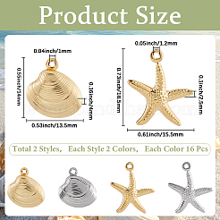64Pcs 4 Styles 316 Surgical Stainless Steel Pendants&nbsp;STAS-SC0010-19