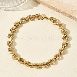 304ステンレススチール製ディスクリンクチェーンネックレス＆ブレスレットセット  イオンプレーティング（ip）  18KGP本金メッキ  608mm&nbsp;SJEW-D091-05G