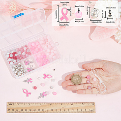 DIY Breast Cancer Awareness Bracelet Making Kit&nbsp;DIY-SC0021-74