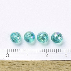 環境に優しい透明アクリルビーズ  ラウンド  ABカラー  ミディアムターコイズ  6mm  穴：1.5mm  約4000個/500g&nbsp;PL733-9