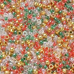 4色8/0個 クリスマス トーホー ラウンドシードビーズ  557 & 343 & 341 & 101  ミックスカラー  3mm  穴：1mm  約1110個/50g&nbsp;SEED-X0058-25