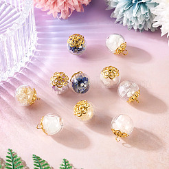 10 Pcs Natural Citrine & Amethyst & Rose Quartz & White Jade & Lapis Lazuli Pendants&nbsp;PALLOY-TA00205