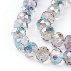 Electroplate Glass Faceted Rondelle Beads Strands&nbsp;EGLA-D020-10x8mm-15