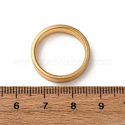 201ステンレススチールワイドバンド指輪  PVD真空メッキ  18KGP本金メッキ  4mm  内径：17mm&nbsp;RJEW-K252-02A-G