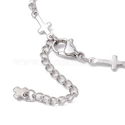 304ステンレススチールクロスリンクチェーンブレスレットの作り方  ステンレス鋼色  6-3/4インチ（17.2cm）  穴：2.5mm&nbsp;AJEW-JB01299-02