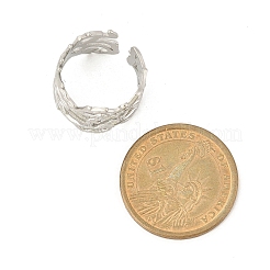 304ステンレススチール製中空ワイドカフリング女性用  ステンレス鋼色  17mm  内径: 調節可能&nbsp;RJEW-G338-24P