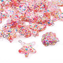 24Pcs 6 Styles Resin Pendants&nbsp;RESI-TA0003-27