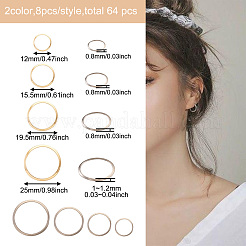 64Pcs 8 Styles 304 Stainless Steel Linking Ring&nbsp;STAS-CD0001-19