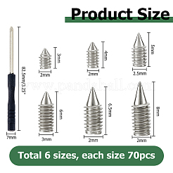 平鋼ネジ420本  鉄製マイナスドライバー1本  プラスチック製ハンドル付き  プラチナ  3~8x2~3.5mm&nbsp;FIND-HS0002-26P