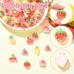 70Pcs 7 Styles Fruit Opaque Resin Cabochons&nbsp;CRES-CJ0001-92