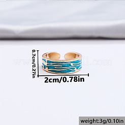 Alloy Enamel Open Cuff Rings for Women&nbsp;WG8ECE1-01
