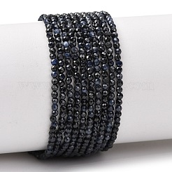 Natural Black Sapphire Beads Strands&nbsp;G-P625-2mm-01