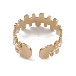 イオンプレーティング（IP）304ステンレススチールハンドレールオープンカフリング女性用  14KGP本金メッキ  内径：17.6mm&nbsp;RJEW-G285-30G