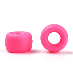 不透明なプラスチックビーズ  艶消し  バレル  カメリア  9x6mm  穴：3.8mm  約1900個/500g&nbsp;KY-T025-01-C08