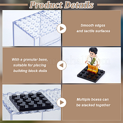 2-Tier 12-Slot Transparent Acrylic Mini Building Block Presentation Boxes without Lids&nbsp;ODIS-WH0030-145