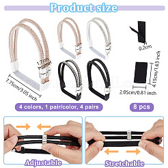 4 Pairs 4 Colors Polyester Rhinestone Elastic Shoelaces&nbsp;DIY-OC0013-17