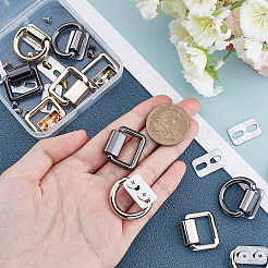 12セット6スタイルの合金D字型リング留め金  鉄ねじ付き  バッグ交換用アクセサリー用  ミックスカラー  22.4x25.7x8mm&nbsp;FIND-WR0001-91