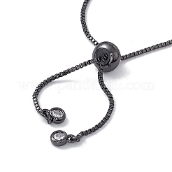 Brass Rhinestone Tennis Slider Bracelet Makings&nbsp;KK-E068-VD015-4