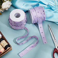 10ヤードのスナップボタンテープ  ポリエステルファスナートリムリボン DIY 縫製工芸品  フラット  紫色のメディア  18mm&nbsp;OCOR-OC0001-65F