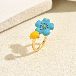 Brass Enamel Cuff Open Rings for Women&nbsp;EV1203-1