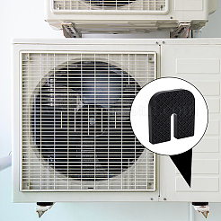 U字型ゴム製アイソレーターパッド  エアコン用ショックアブソーバー  ブラック  71x71x9.5mm&nbsp;DIY-WH0591-438