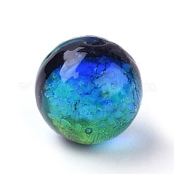 Handmade Silver Foil Glass Lampwork Beads&nbsp;X-LAMP-P051-M02-10mm