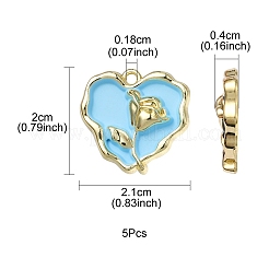 5Pcs Rack Plating Alloy Enamel Pendants&nbsp;ENAM-YW0001-48