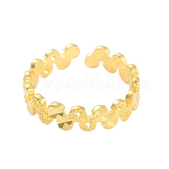 女性用ナンバー8真鍮オープンカフリング  カドミウムフリー＆鉛フリー  24KGP本金メッキ  4.8mm  調整可能&nbsp;RJEW-L120-013G