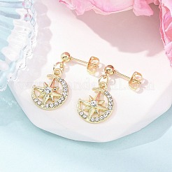 Alloy Crystal Rhinestone Dangle Stud Earrings&nbsp;EJEW-JE06657-03