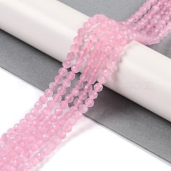 キャッツアイビーズ連売り  多面カット  ラウンド  ピンク  4mm  穴：0.8mm  約84~88個/連  35~36cm&nbsp;CE-U001-01D