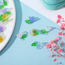 100Pcs 10 Colors Glass Flower of Life Charms&nbsp;FIND-CA0009-01