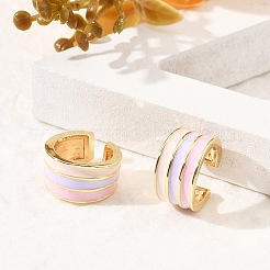 Brass Stripe C-Shaped Cuff Earrings&nbsp;EJEW-D321-03G