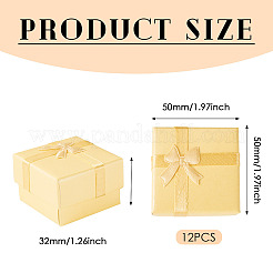 リンスの厚紙箱  内部のスポンジ  ちょう結びの正方形  ゴールド  5x5x3.2cm&nbsp;CON-TAC0014-03E