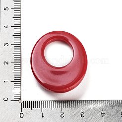 不透明樹脂ペンダント  中空の楕円形のチャーム  ファイヤーブリック  35x29x8mm  穴：16.5x15mm&nbsp;RESI-E058-01D