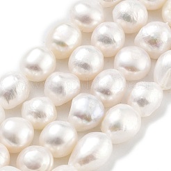 天然養殖淡水パールビーズ連売り  研磨両側  グレード3 A  雪  10~11mm  穴：0.7mm  約17個/連  6.69~6.89インチ（17~17.5cm）&nbsp;PEAR-P062-31B