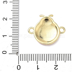 Brass Red and Black Enamel Heart Ladybug Links&nbsp;KK-I379-06G