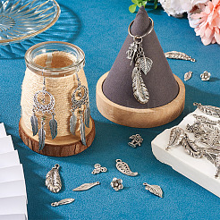 100Pcs 10 Styles Tibetan Style Alloy Pendants&nbsp;TIBE-TA0001-34