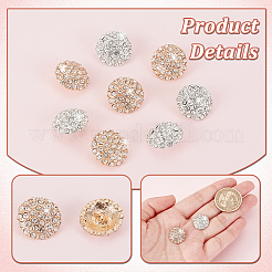 16Pcs 2 Colors 1-Hole Alloy Rhinestone Shank Buttons&nbsp;BUTT-GA0001-17