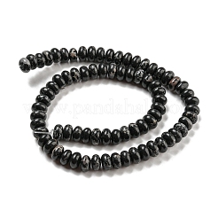 合成インペリアルジャスパー染めビーズ連売り  ロンデル  ブラック  8~8.5x5~5.5mm  穴：1.2mm  約76~77個/連  15.20''~15.47