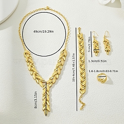 Leaf Alloy Bracelets & Earrings & Necklaces & Rings Sets for Women&nbsp;NA9773
