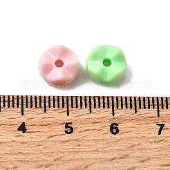 不透明なアクリルビーズ  波形  ミックスカラー  9x7mm  穴：1.8mm  約1851個/500g&nbsp;OACR-H051-01