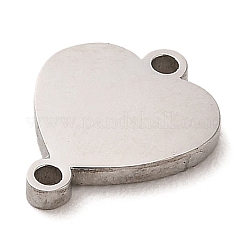 変色しない304ステンレススチールラブコネクターチャーム  ハートリンク  ステンレス鋼色  12x9.5x1mm  穴：1.2mm&nbsp;STAS-E199-09P