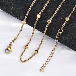 304 Stainless Steel Round Rope Chain Necklaces&nbsp;NJEW-C073-04G