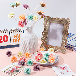 30Pcs 5 Colors Cloth Rose Flower&nbsp;DIY-GF0006-17