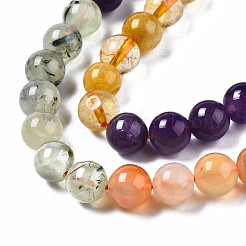 Natural Amazonite & Sunstone & Citrine & Amethyst & Prehnite & Botswana Agate & Lapis Lazuli Beads Strands&nbsp;G-S376-003B