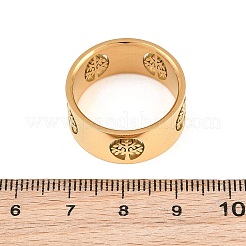 男性用304ステンレススチール製指輪  中空の生命の木  ゴールドカラー  9.5mm  内径：20mm&nbsp;SA-CBA3D5E-03G