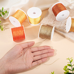 6ロール 6色6本撚りポリエステルメタリック糸  刺繍やDIYの編み込みブレスレット作りに  ミックスカラー  0.4mm  約54.68ヤード（50m）/ロール  1ロール/色&nbsp;OCOR-TA0003-13